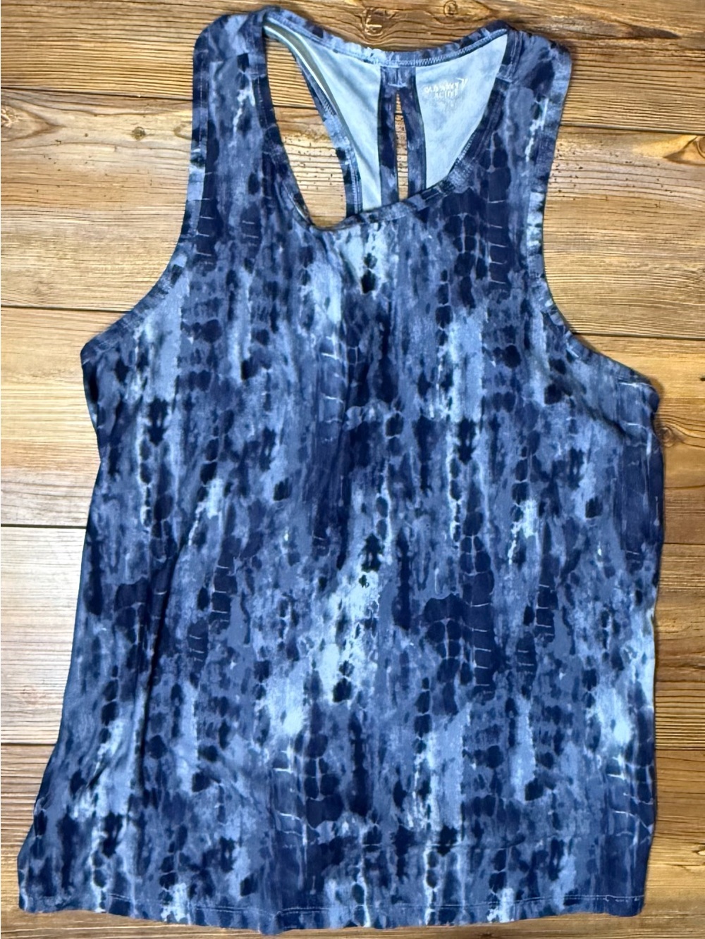 Old Navy Active Breathe ON Racerback Tank Top Blue Print Women’s Medium